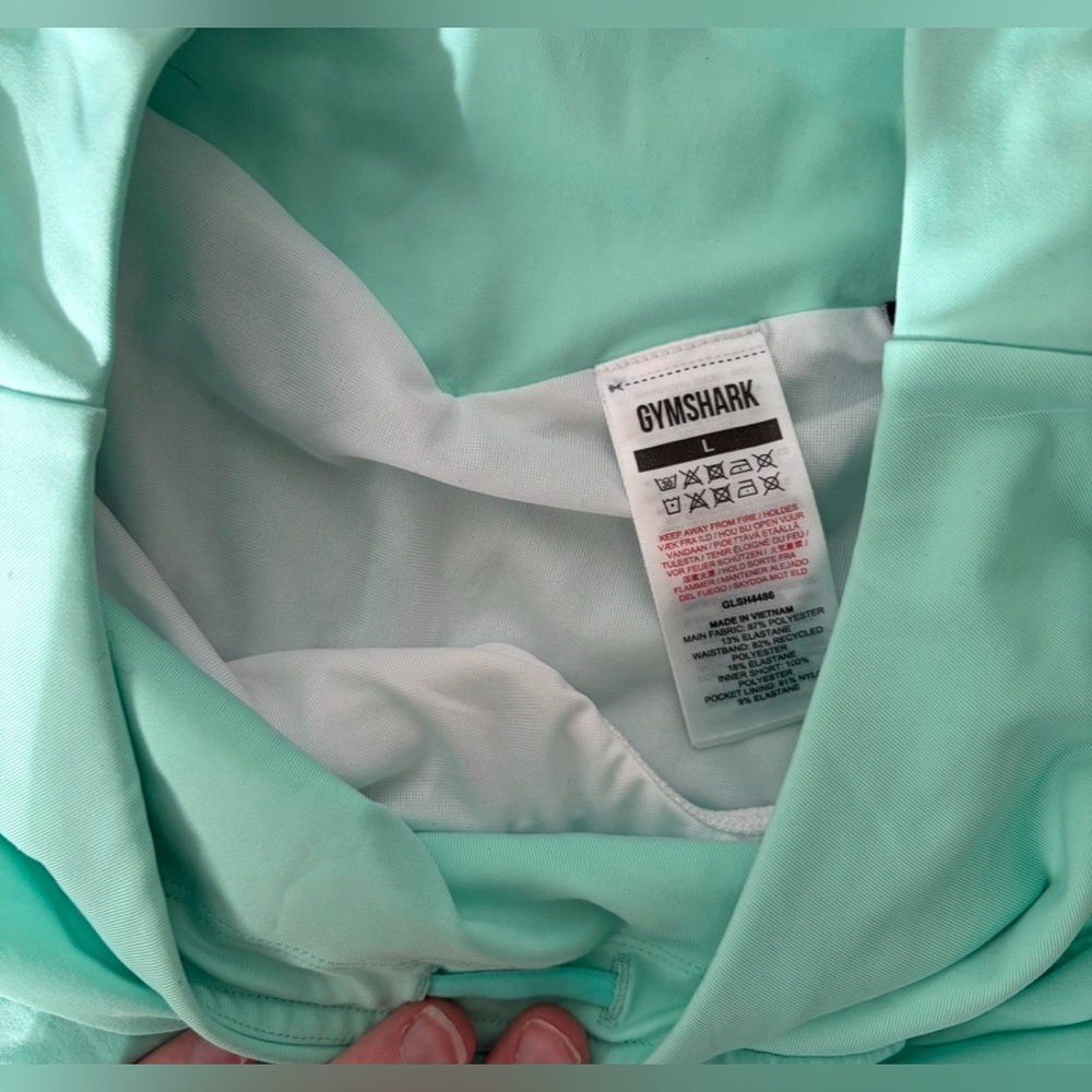 Gym Shark Speed Shorts Bright turquoise Lined Mint workout casual Summer Size L - Picture 5 of 5